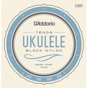 D'Addario EJ53T Ukulele Tenor Hawaiian Black Nylon